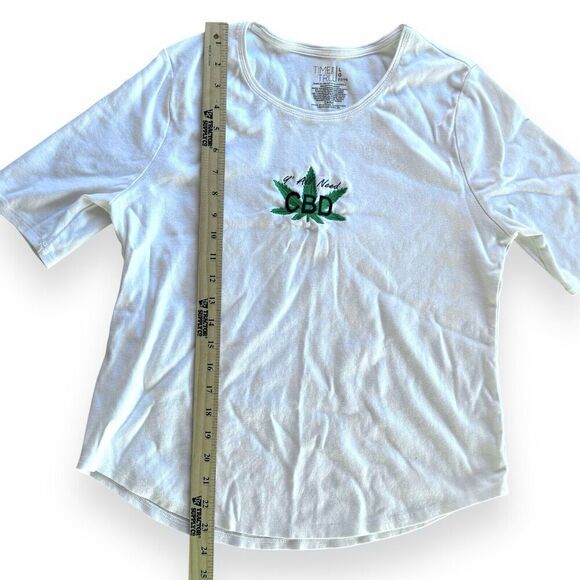 Y’all Need CBD Embroidered Cannabis Women’s large t-shirt Funny Marijuana Shirt - Picture 5 of 8